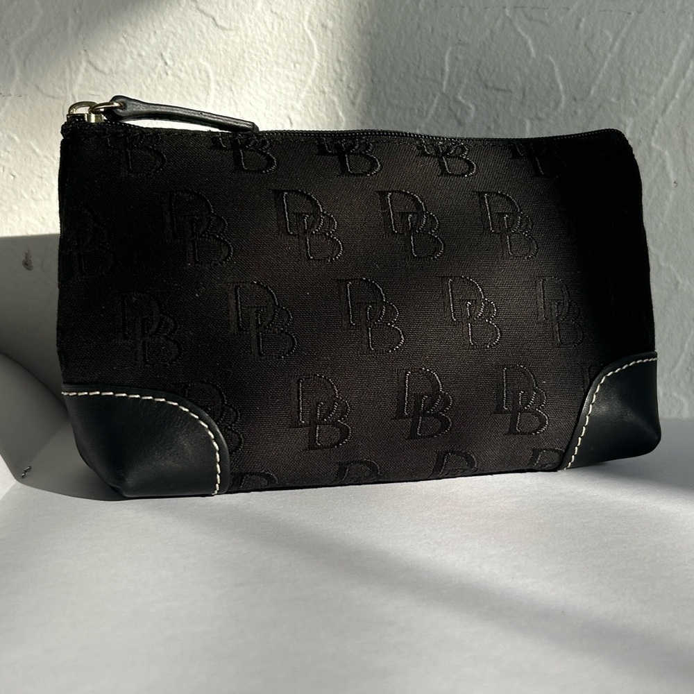 NWOT Dooney & Bourke Black Embroidered Logo Cosmetic Pouch